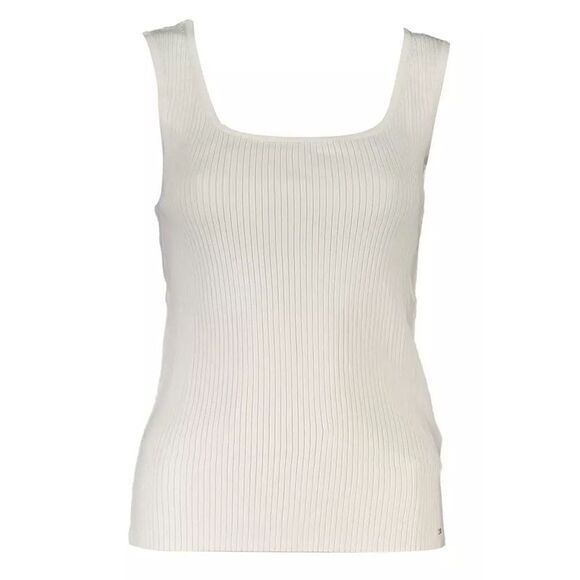 Tommy Hilfiger Ribbed Tank Top Classic Style Women White Tops & T-Shirts